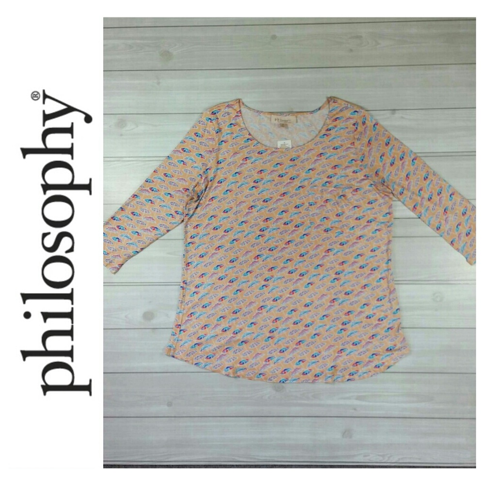 Philosophy Woman 3/4 Sleeve Blouse Top Size 0X